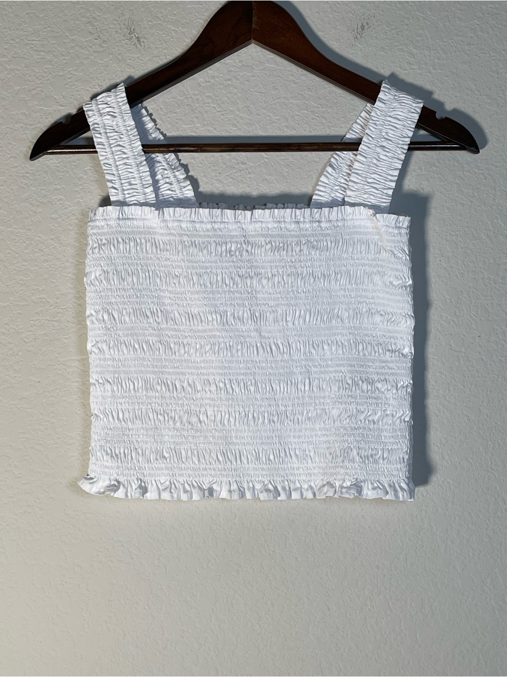 Madewell Poplin Smocked Tank Size Small in White - Picture 6 of 12
